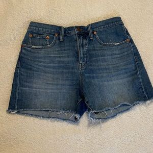 Madewell high rise denim shorts